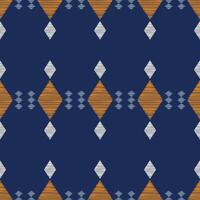 Traditional Ethnic ikat motif fabric pattern geometric style.African Ikat embroidery Ethnic oriental pattern blue background wallpaper. Abstract,vector,illustration.Texture,frame,decoration. vector