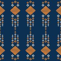 Traditional Ethnic ikat motif fabric pattern geometric style.African Ikat embroidery Ethnic oriental pattern blue background wallpaper. Abstract,vector,illustration.Texture,frame,decoration. vector