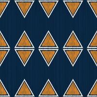 Traditional Ethnic ikat motif fabric pattern geometric style.African Ikat embroidery Ethnic oriental pattern blue background wallpaper. Abstract,vector,illustration.Texture,frame,decoration. vector