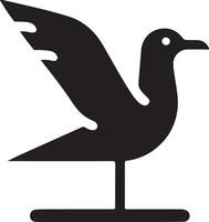 minimal Seagull vector icon, flat symbol, black color silhouette, white background 10