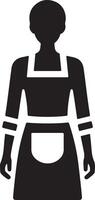 minimal female apron vector icon silhouette, clipart, symbol, black color silhouette 9