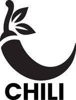 minimal chili brand logo concept black color silhouette, white background 15 vector