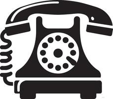 minimal old telephone icon vector silhouette, clipart, symbol, black color silhouette 7