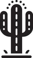 cactus plant icon vector clipart, symbol, black color silhouette, white background 9