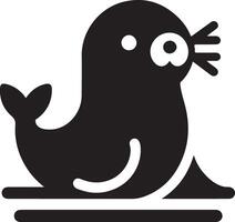 minimal Seal vector icon, flat symbol, black color silhouette, white background 17