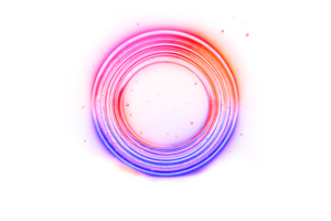 AI generated Neon swirl. Curve blue line light effect. Abstract ring background with glowing swirling background. Energy flow tunnel. Blue portal, platform. Magic circle. Luminous spiral. round frame png