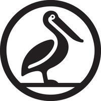 minimal Pelican vector icon, flat symbol, black color silhouette, white background 6