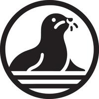 minimal Seal vector icon, flat symbol, black color silhouette, white background 22