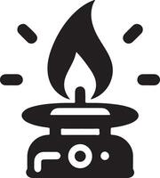 minimal gas burner logo concept vector black color silhouette, white background 6