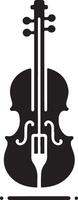 violín vector Arte icono, clipart, símbolo, silueta 3