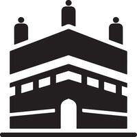 minimal Kaaba logo design vector icon, flat symbol silhouette