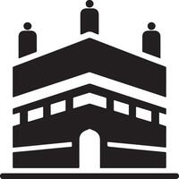 minimal Kaaba logo design vector icon, flat symbol silhouette