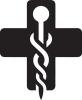 médico logo icono, plano símbolo, negro color silueta 21 vector