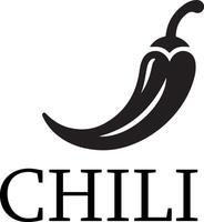 minimal chili brand logo concept black color silhouette, white background 8 vector