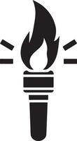 torch light vector icon silhouette, clipart, symbol, black color silhouette 11