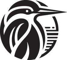 Kingfisher bird vector art icon, clipart, symbol, black color silhouette, white background 49