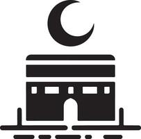 minimal Kaaba logo design vector icon, flat symbol silhouette 10