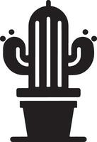 cactus planta icono vector clipart, símbolo, negro color silueta, blanco antecedentes 7 7