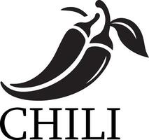 minimal chili brand logo concept black color silhouette, white background 7 vector