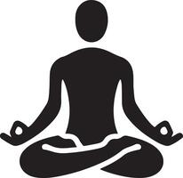 mínimo hombre haciendo yoga icono negro color, clipart, símbolo, silueta 12 vector