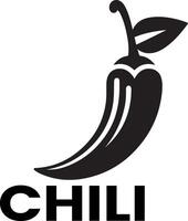 minimal chili brand logo concept black color silhouette, white background 21 vector