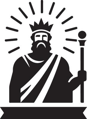minimal king brand logo concept, black color silhouette, white background 10