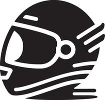 mínimo motocicleta casco icono, negro color vector silueta, blanco antecedentes 13