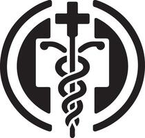 médico logo icono, plano símbolo, negro color silueta 8 vector