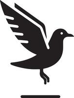 minimal Seagull vector icon, flat symbol, black color silhouette, white background 18