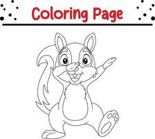 funny skunk coloring page for kids vector