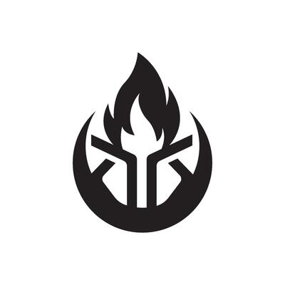 Torch symbol logo icon, vector illustration design
