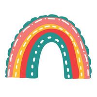 Cute rainbow clipart. Children's illustration. vector