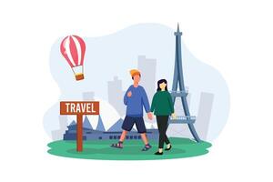 Vacation Traveler Flat Design Illustration vector