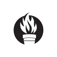 Torch symbol logo icon, vector illustration design