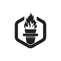 Torch symbol logo icon, vector illustration design