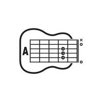 A guitar chord icon. Basic guitar chord vector illustration symbol design