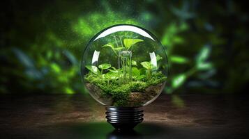 AI generated Plant Encased Light Bulb photo