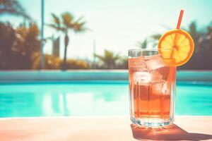 AI generated Drinks by the Poolside photo