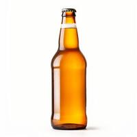 AI generated Glass of Beer on White Background photo