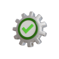 Verified Configuration 3D Icon. Setting Done 3D Icon png