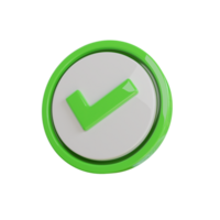 Check Circle 3D Icon. Correct Circle Button 3D Icon png