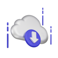 Cloud Download 3d Icon png