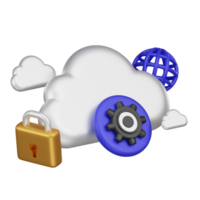 híbrido nuvem 3d ícone png
