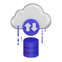 base de datos nube apoyo 3d icono png