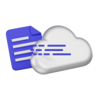 Document Data Migrate to Cloud 3d Icon png