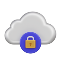 privaat wolk, wolk slot 3d icoon png