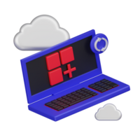 Modern App Sync on Cloud 3d Icon png