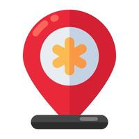 Medical location icon in unique design vector