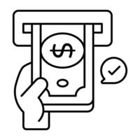 Perfect design icon of atm withdrawal vector