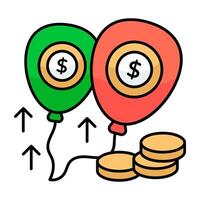 un único diseño icono de financiero globos vector